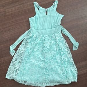 Girls mint lace dress